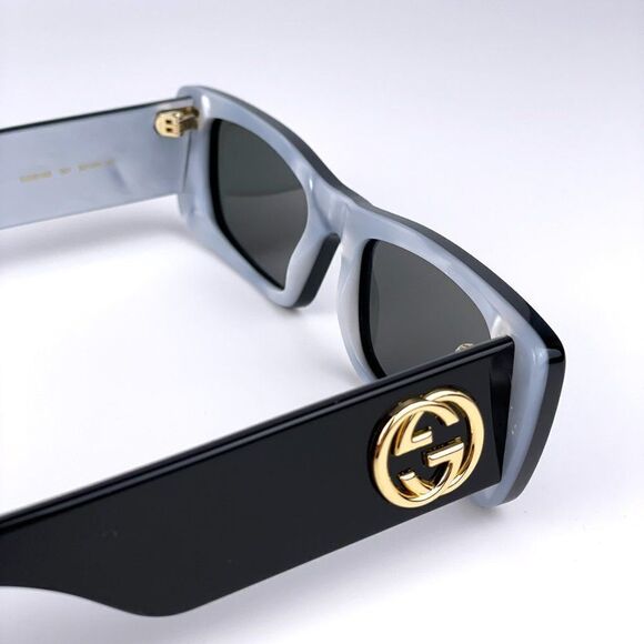 NEW Gucci GG0516S 001 Black Silver Rectangle Women Sunglasses - Picture 9 of 15